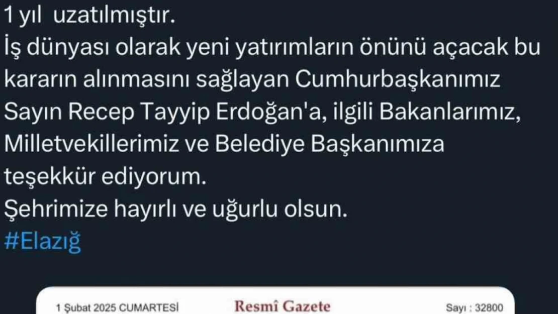 Başkan Alan müjdeyi verdi, 6 bölge teşvikleri bir yıl uzatıldı