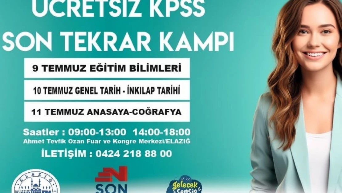 Elazığ Belediyesi ücretsiz KPSS son tekrar kampı başladı