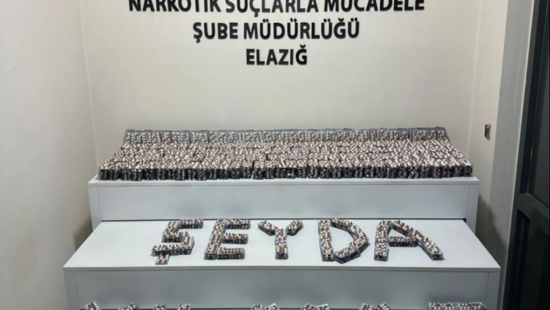 Elazığ'da 24 bin sentetik ecza maddesi ele geçirildi