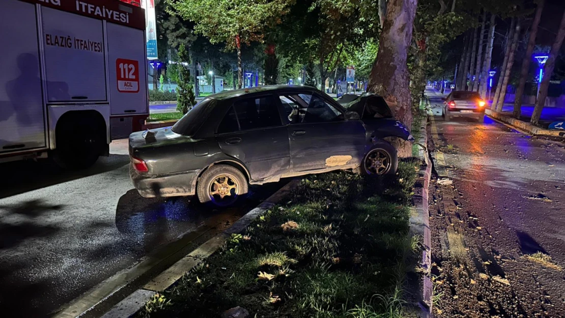 Elazığ'da otomobil ağaca çarptı: 1 yaralı