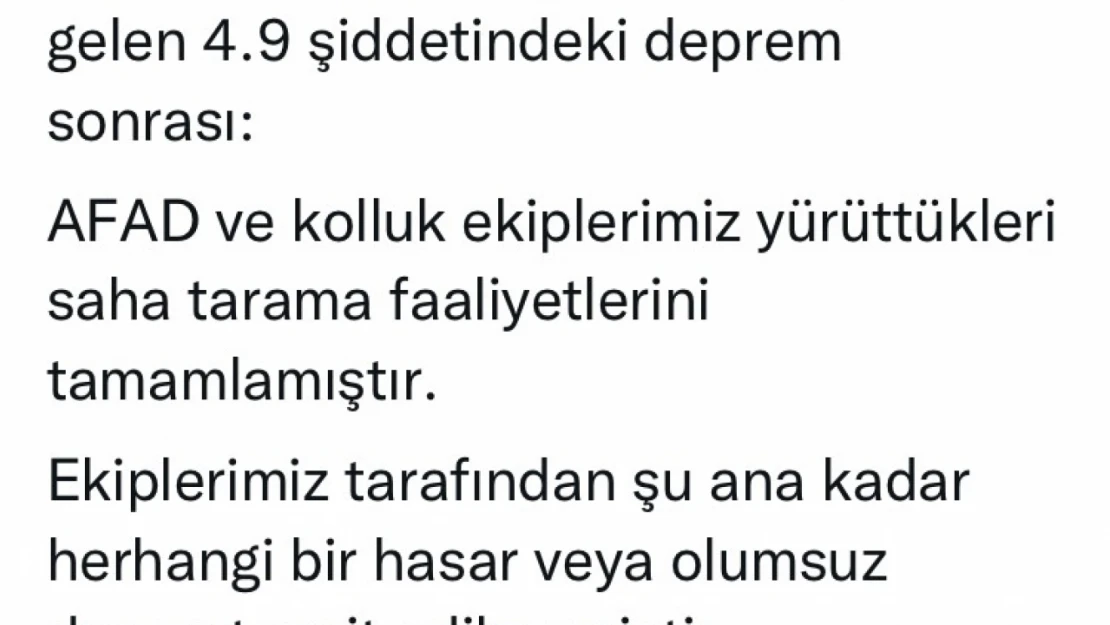 Elazığ Valisi Toraman, 'Saha tarama faaliyetlerini tamamlamıştır'