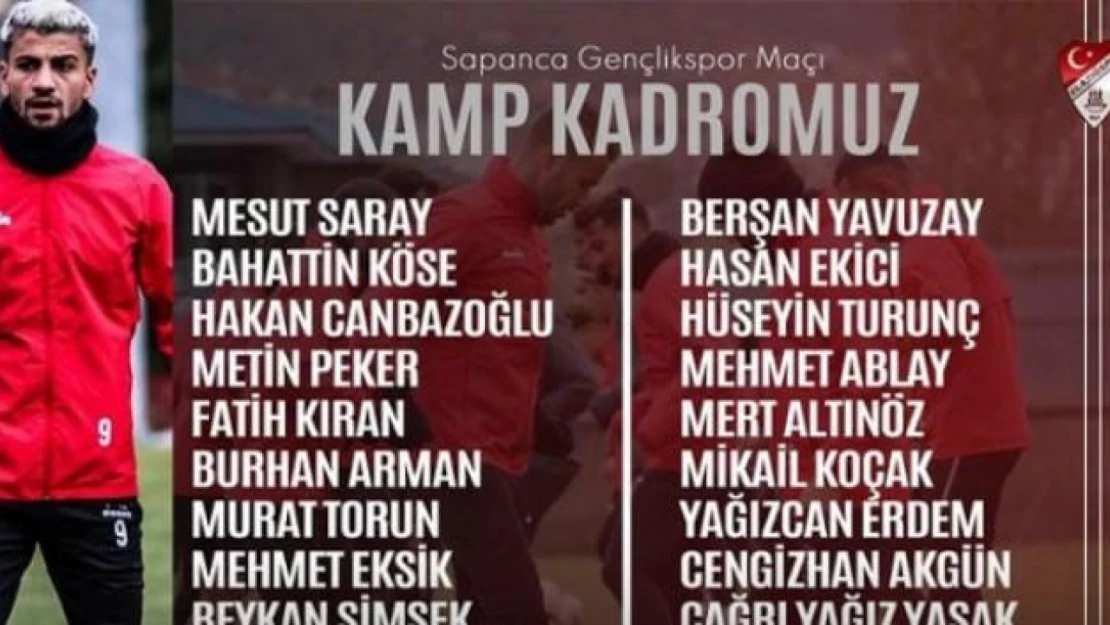 Elazığspor'un kamp kadrosu belli oldu