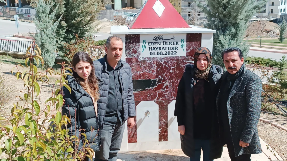 Eren Ülker anısına okul bahçesine çeşme yapıldı