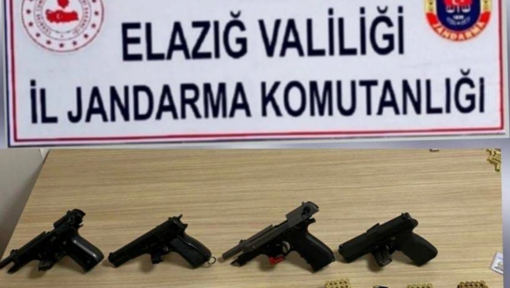 Elazığ'da  4 adet ruhsatız tabanca ele geçirildi