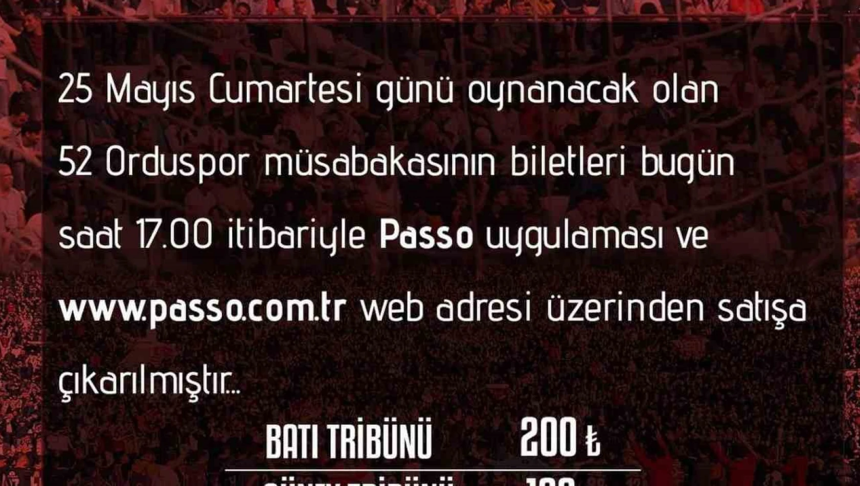 Elazığspor-52 Orduspor maçı biletleri satışta