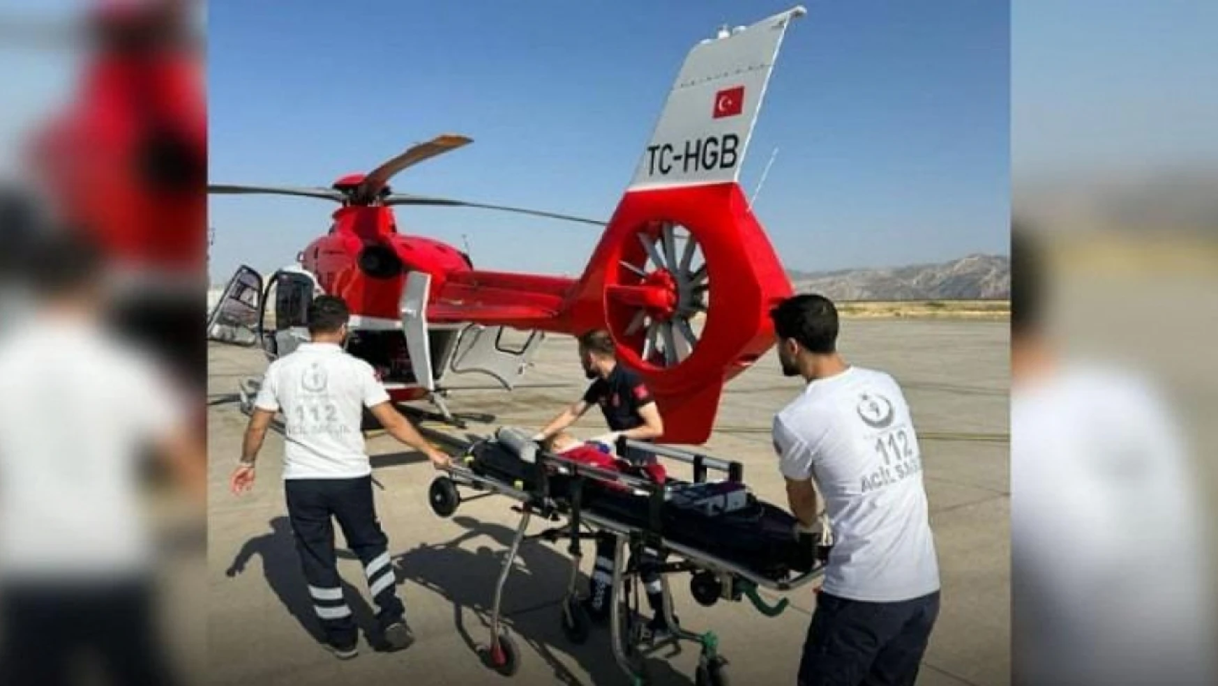 Şırnak'taki Demhat bebek ambulans helikopter ile Elazığ'a getirildi