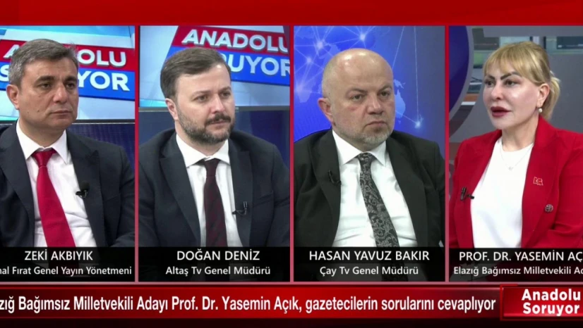 Bağımsız aday prof. Dr. Yasemin Açık, Anadolu Medyasında Elazığ'ı ve Elazığ'ın sorunlarını anlattı